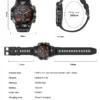 K52 Smart Watch Men Custom Dial Bluetooth Call Watch Heart Rate Blood Oxygen Health Tracker 360*360 HD Screen Sports Smartwatch.