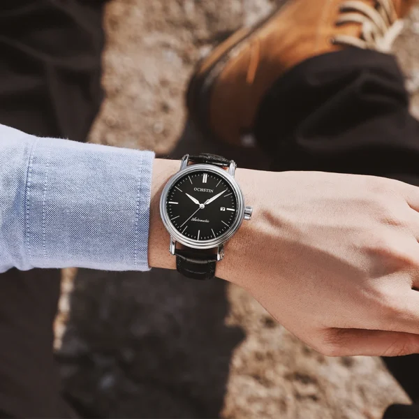 2022 New OCHSTIN Man Watch Leather Strap Mens Watches Top Brand Luxury Waterproof Bussiness Chronographmen's Fashion Male Clock