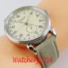 PARNIS 42mm GMT silver case arab mark date window leather strap mens top leisure automatic mechanical watch