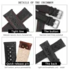 Genuine Leather Strap for Watch Band Belts 18mm 20mm 22mm 24mm Handmade Hollow Breathable Porous Black Watchbands