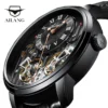 Top luxury brand expensive men's watch automatic mechanical quality watch Roman double tourbillon water proof watch leather male