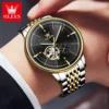 OLEVS Design Mechanical Watch For Men Fashion Business Stainless Steel Automatic Watches Stainless Steel Clock reloj hombre