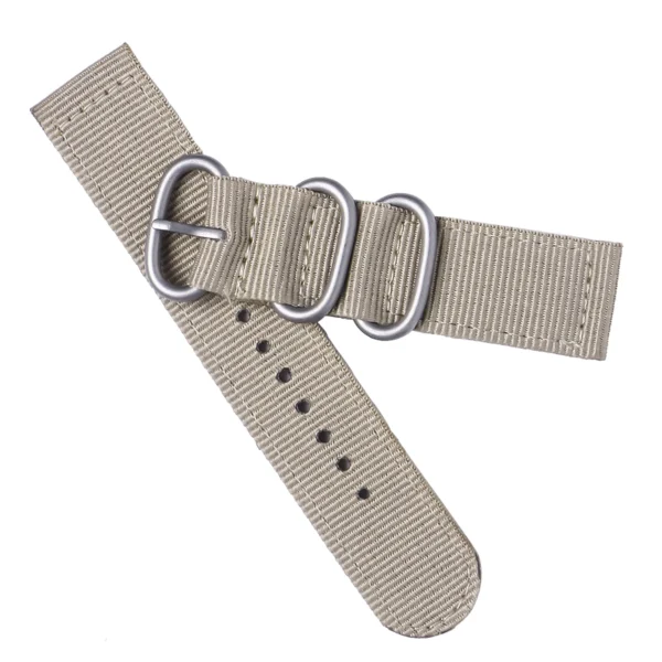 20Mm Nylon Watch Strap Durable 2 Joint Replacement Band Wristband For Watch Khaki Smooth Stainless Steel Clasp Comfortable Fit