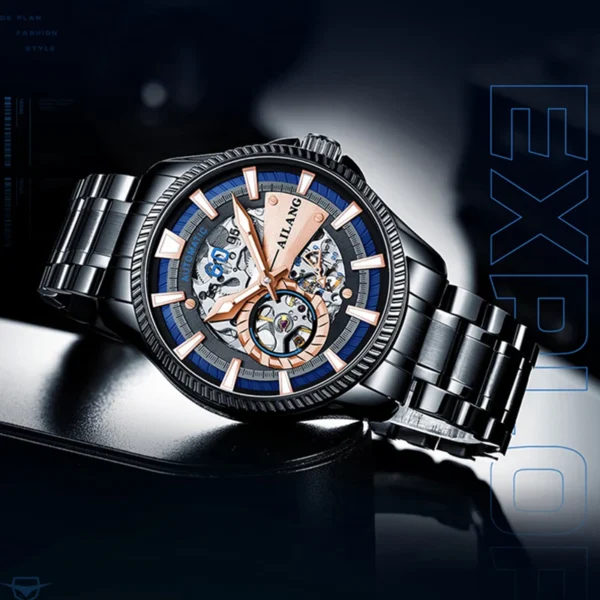 AILANG Original Design Unique 60 Seconds Watch For Men Waterproof Luminous Skeleton Automatic Mechanical Watches Men's Reloj
