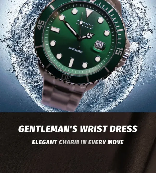 Waterproof Luminous ZDOXIG Automatic Watch - Men's Stylish Mechanical Timepiece