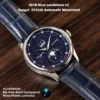 Sugess Moonphase Luxury Wristwatches 316L StainlessSteel Case Tianjin ST2528 Movement Gemstone Stars Dial Men's Wrist Watch Gift