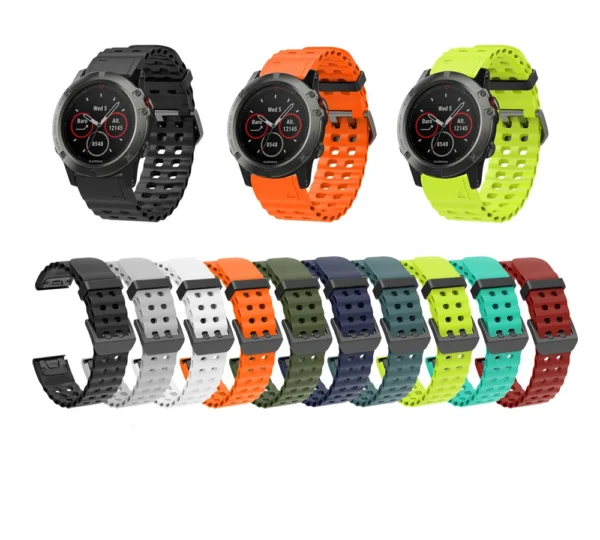 26mm 22mm Silicone Watch Strap For Garmin Fenix 8 7X 7 7S 6X 6 Pro 5 5X Epix 2 Forerunner 965 955 945 Instinct 2 QuickFit Band
