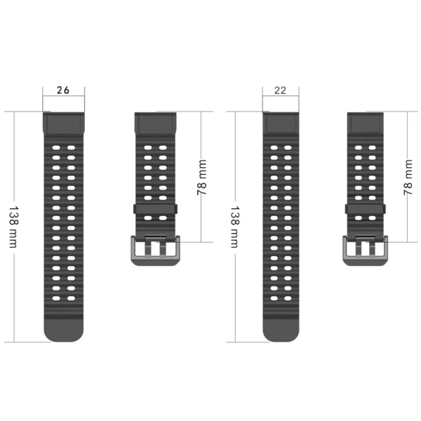 26mm 22mm Silicone Watch Strap For Garmin Fenix 8 7X 7 7S 6X 6 Pro 5 5X Epix 2 Forerunner 965 955 945 Instinct 2 QuickFit Band