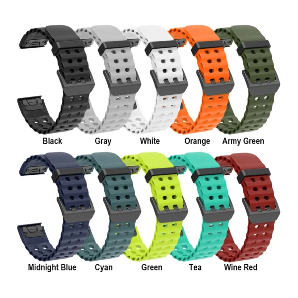 26mm 22mm Silicone Watch Strap For Garmin Fenix 8 7X 7 7S 6X 6 Pro 5 5X Epix 2 Forerunner 965 955 945 Instinct 2 QuickFit Band