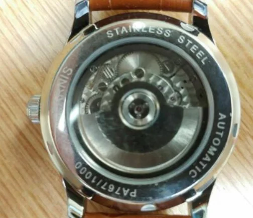 43mm Parnis Blue White Dial Power Reserve Genuine Leather Deployment Clasp Automatic Movement Men's Watch