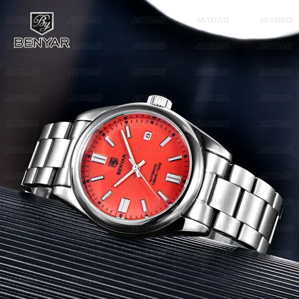 BENYAR 2025 New Men's Automatic Mechanical Watch Seagull ST6 Mechanical Stainless Steel Business Sports 100m Waterproof Watches