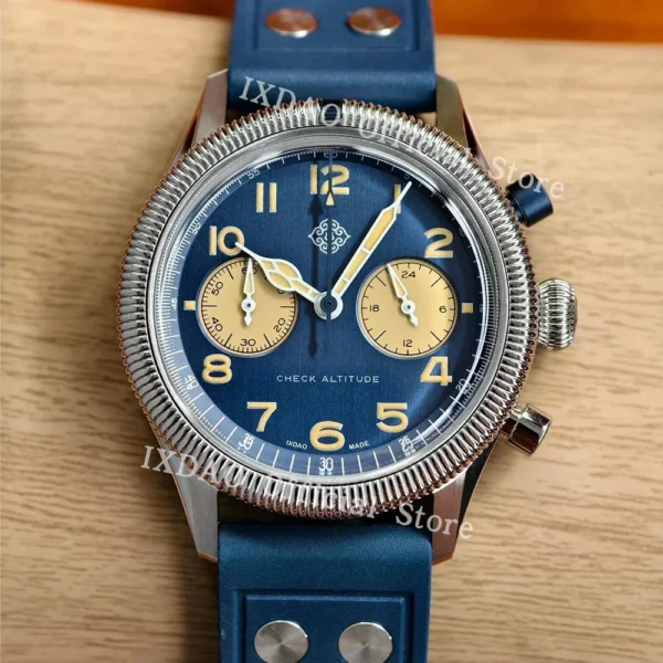 2025 New IXDAO 39mm Pilot Men Quartz Watches Peregrine Falcon Series VK64 Sapphire Stainless Steel Sports Chronograph 10Bar C3