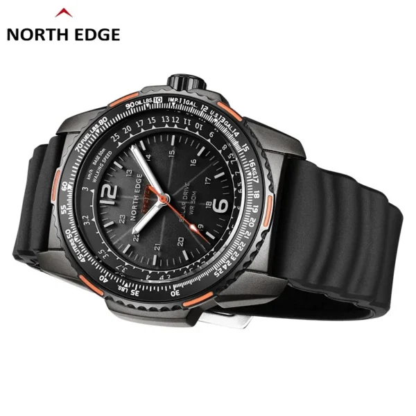 North Edge Outdoor Sports Solar Charging Watch Waterproof Metal