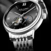 AILANG Famous Brand Men's Automatic Mechanical Watch Hollow Stainless Steel Waterproof Fashion Business Men Watch Luminous Hands