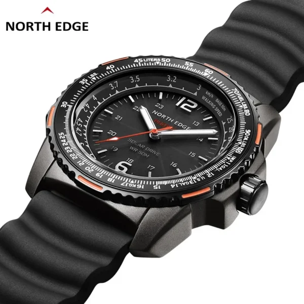 North Edge Outdoor Sports Solar Charging Watch Waterproof Metal