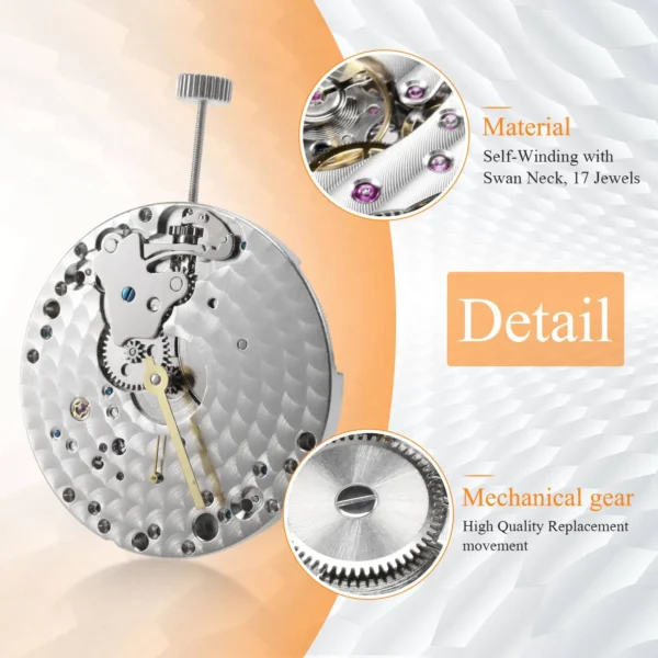 【24 Hours-Sale!】Mechanical Hand Winding 6497 St36 Watch Movement P29 44mm Stainless Steel Watch Case Fit 6497 Movement Watch