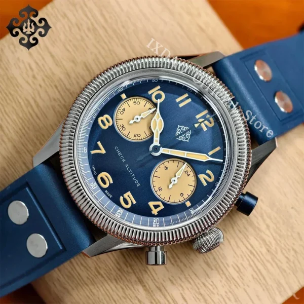 2025 New IXDAO 39mm Pilot Men Quartz Watches Peregrine Falcon Series VK64 Sapphire Stainless Steel Sports Chronograph 10Bar C3