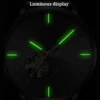 AILANG Unique Second Hand Watches For Mens Automatic Mechanical Fashion Skeleton Wrist Watch Black Steel Belt reloj hombre