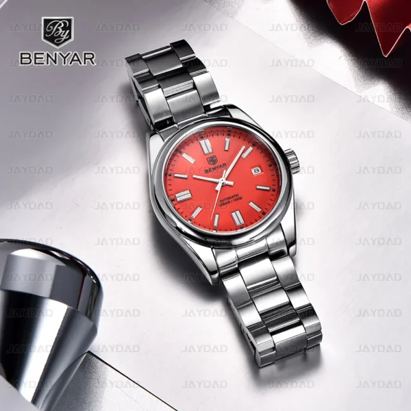 BENYAR 2025 New Men's Automatic Mechanical Watch Seagull ST6 Mechanical Stainless Steel Business Sports 100m Waterproof Watches