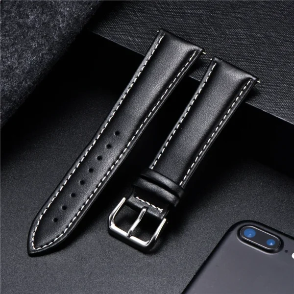 Casual Calfskin Leather Wrist Bracelets 16mm 18mm 20mm 22mm 24mm Men's and Women's Business Watch Strap