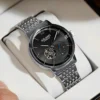 AILANG Famous Brand Men's Automatic Mechanical Watch Hollow Stainless Steel Waterproof Fashion Business Men Watch Luminous Hands