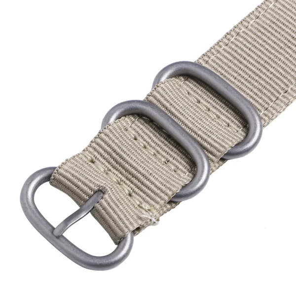 20Mm Nylon Watch Strap Durable 2 Joint Replacement Band Wristband For Watch Khaki Smooth Stainless Steel Clasp Comfortable Fit